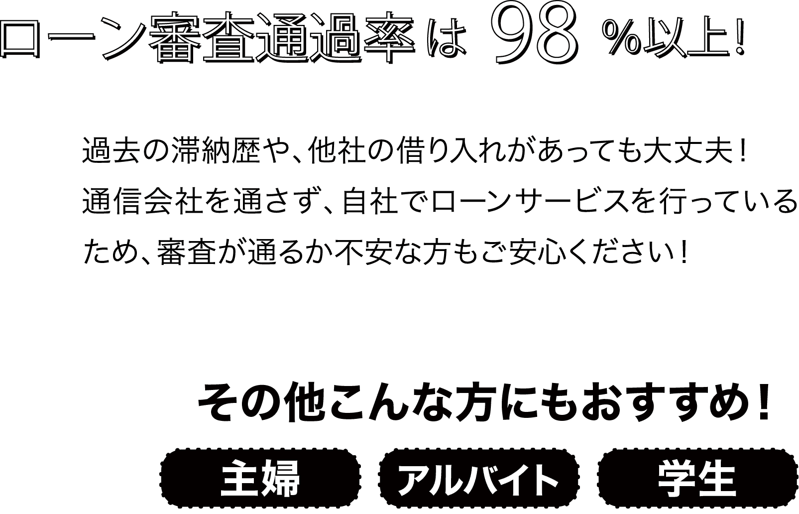 ローン審査通過率98%